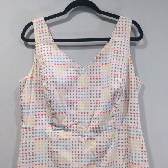 Boden Womens Sleeveless Polka Dot A-Line Dress Size 18R Retro Rainbow Casual - Picture 2 of 12